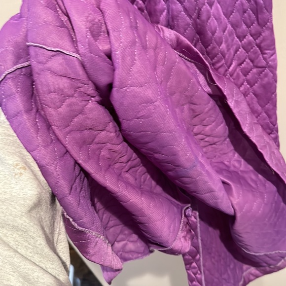 Vintage Quilted Pink & Purple House Coat Button Down Duster - Picture 12 of 14